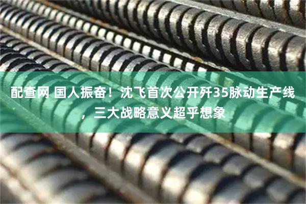 配查网 国人振奋！沈飞首次公开歼35脉动生产线，三大战略意义超乎想象
